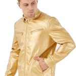 Men's Dark Blue Leather Jacket